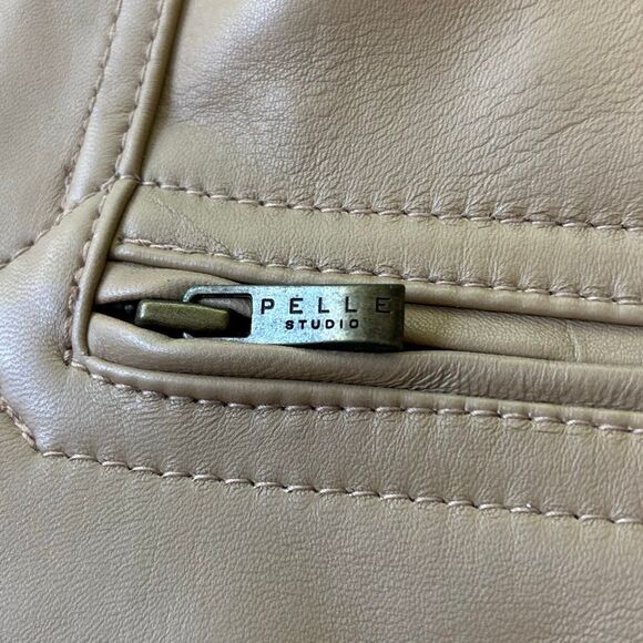 NWT Vtg Pelle Studio Wilsons Leather Jacket tan Sz L Butter soft lined - Picture 6 of 11